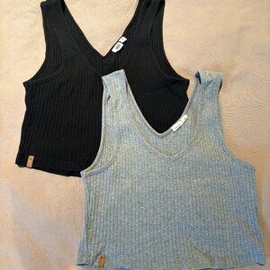 Tentree Ribbed Crop Tank Top Set-  size medium